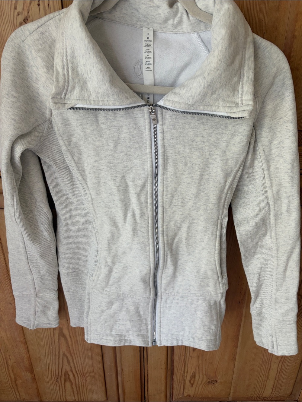 lululemon athletica Light Heather Gray Zip up